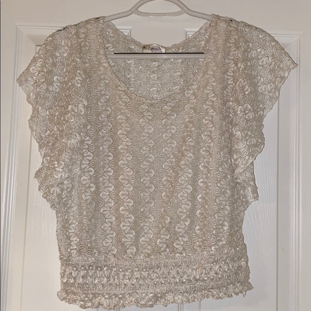 White Lace Blouse- Small Size